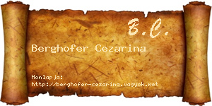 Berghofer Cezarina névjegykártya